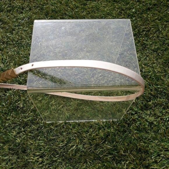 Vintage Cincher Belt Thin 1/4 Inch White Gold‎ Metal 3D Accent Size 8